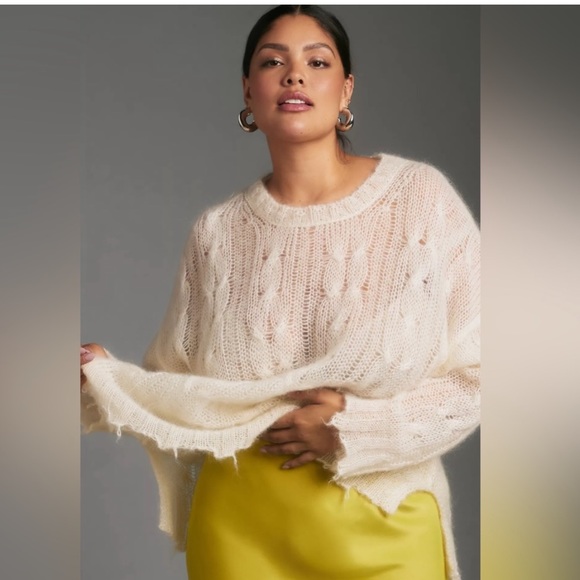 Ivory Anthropologie sweater - Picture 2 of 8